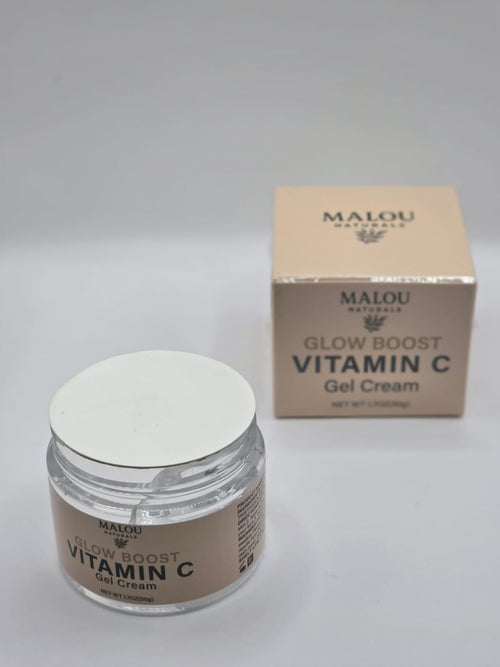 Malou Naturals – Glow Boost Vitamin C Gel Cream | Brightening & Hydrating Daily Moisturizer (50g)